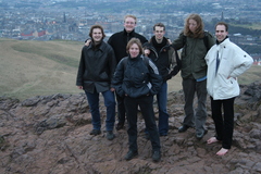 Group photo of me and my friends on
top of Arthur's Seat