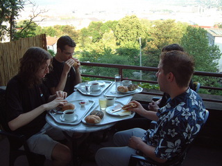 Breakfast on the balcony looking over Stuttgart