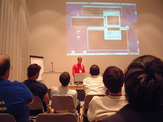 Damien Sandras presenting GNOME Meeting